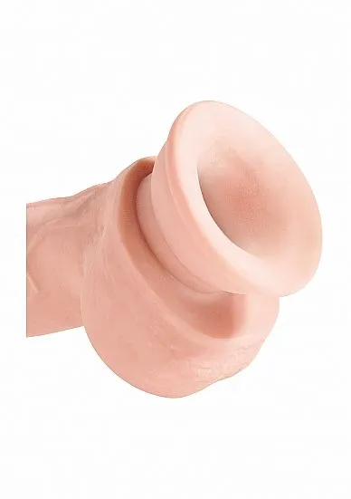 King Cock Triple Density Dildo Met Ballen 20 Cm - Huidskleur* - Afbeelding 4