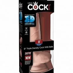 King Cock Triple Density Dildo Met Ballen 20 Cm - Huidskleur* -Buttpluggs Winkel triple density dildo met ballen 20 cm huidskleur verpakking