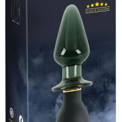 Anos Vibrerende Glas En Siliconen Dubbele Buttplug -Buttpluggs Winkel vibrerende buttplug double ended 10