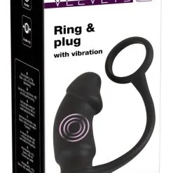 Black Velvets Vibrerende Cockring Met Buttplug -Buttpluggs Winkel vibrerende buttplug met cockring 1