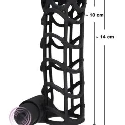 Black Velvets Vibrerende Siliconen Penissleeve -Buttpluggs Winkel vibrerende siliconen penissleeve 5