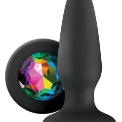 NS Novelties Zwarte Siliconen Buttplug Met Glanzende Steen